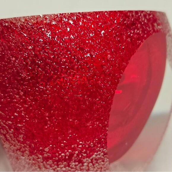 Alessandro Mandruzzato Murano Sommerso Red Faceted Glass Vase Bowl - Picture 4 of 8